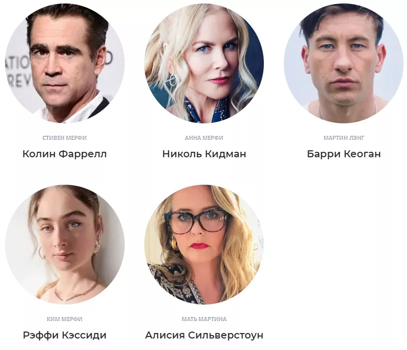 Фильм Убийство священного оленя. Актеры и роли